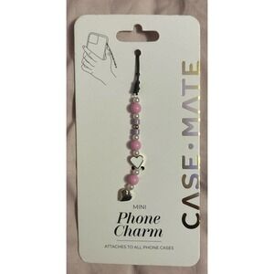 NEW Case-Mate Mini Phone Charm, Pink Hearts, Universal Phone Accessory